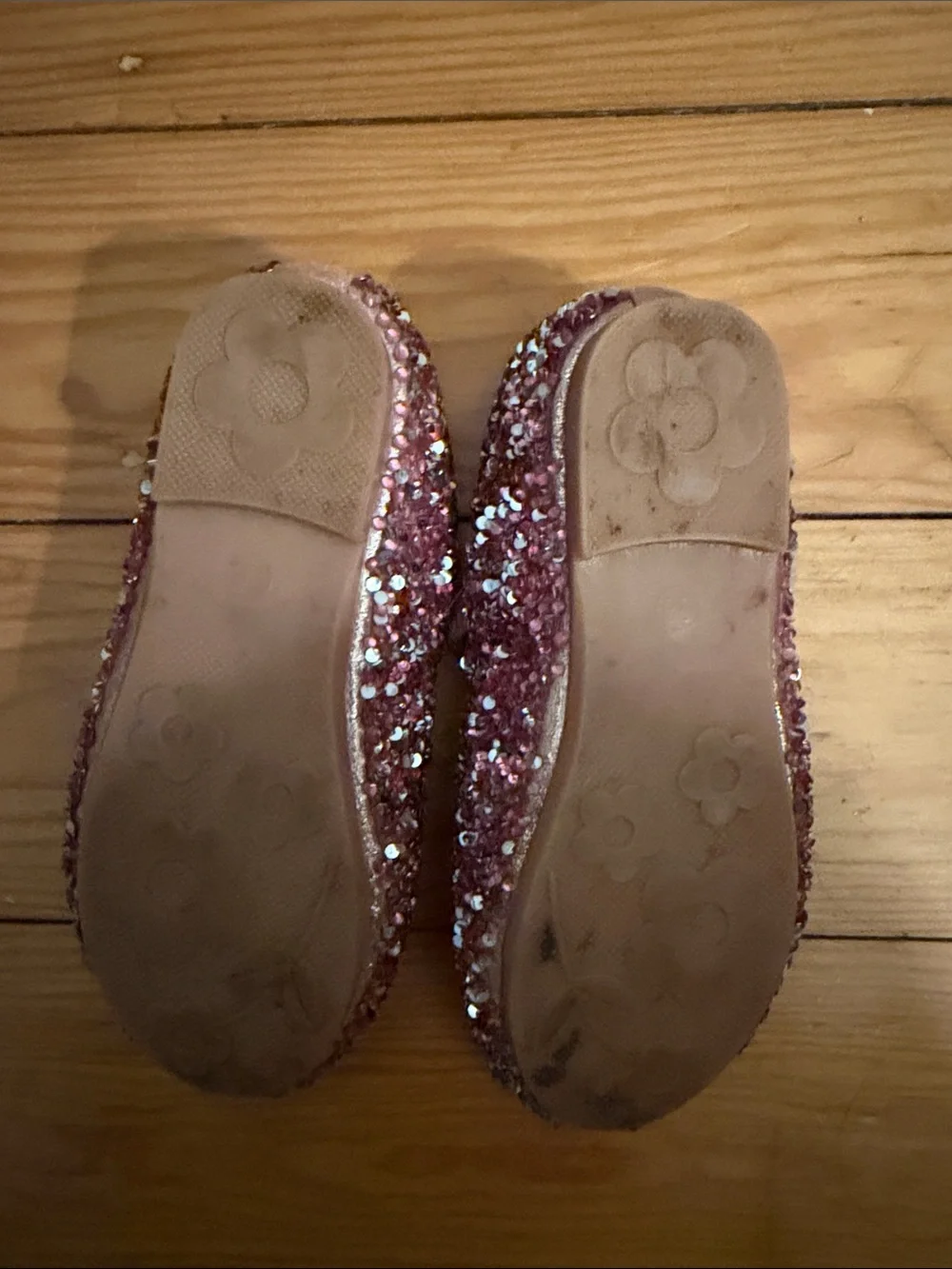 Princess Girls' Rose Gold Sequin Mary Jane Dress Shoes